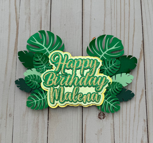 Mostera Cake topper // Leaves Cake topper