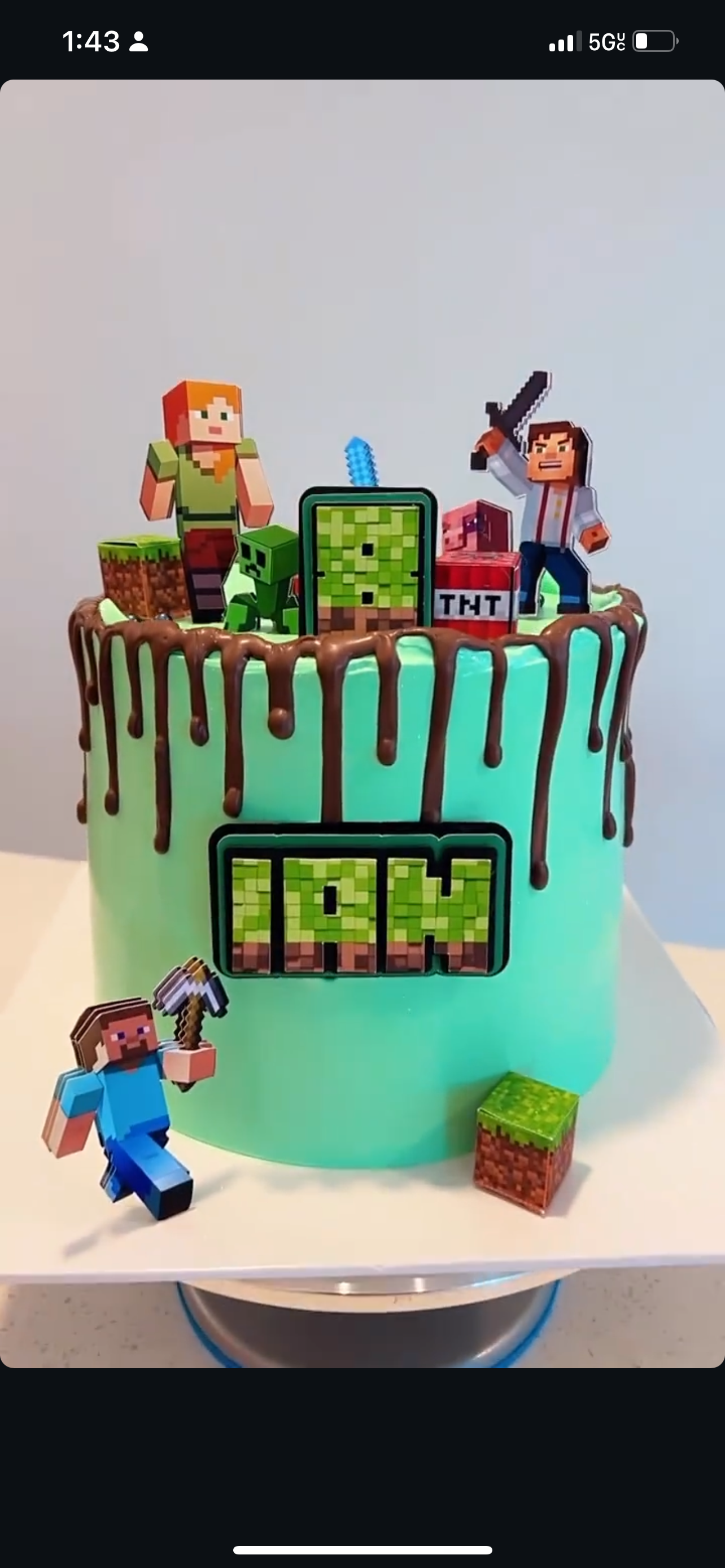 Minecraft Decoration for cake